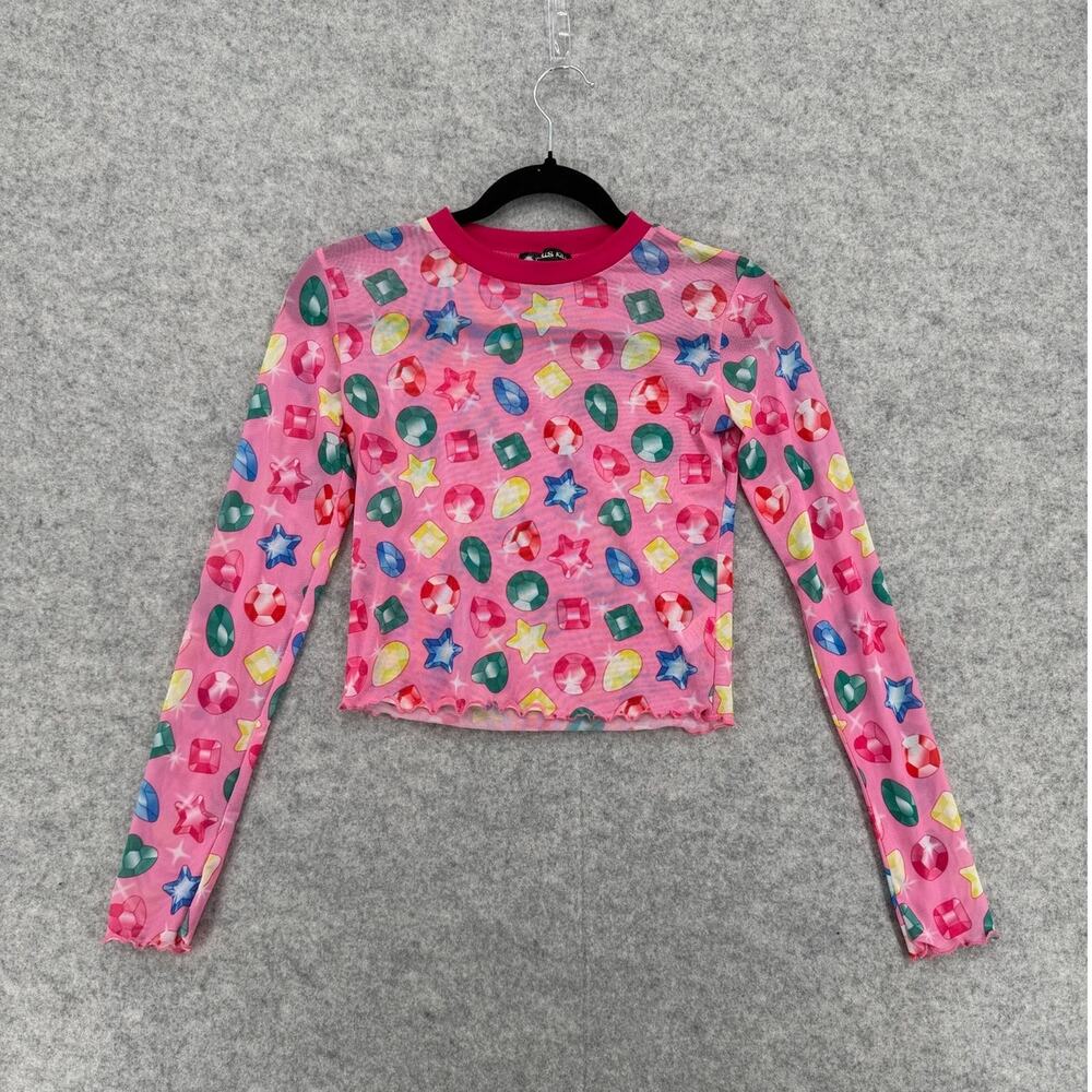 Good Luck Trolls x Dolls Kill Troll Gem Mesh Top Size Small